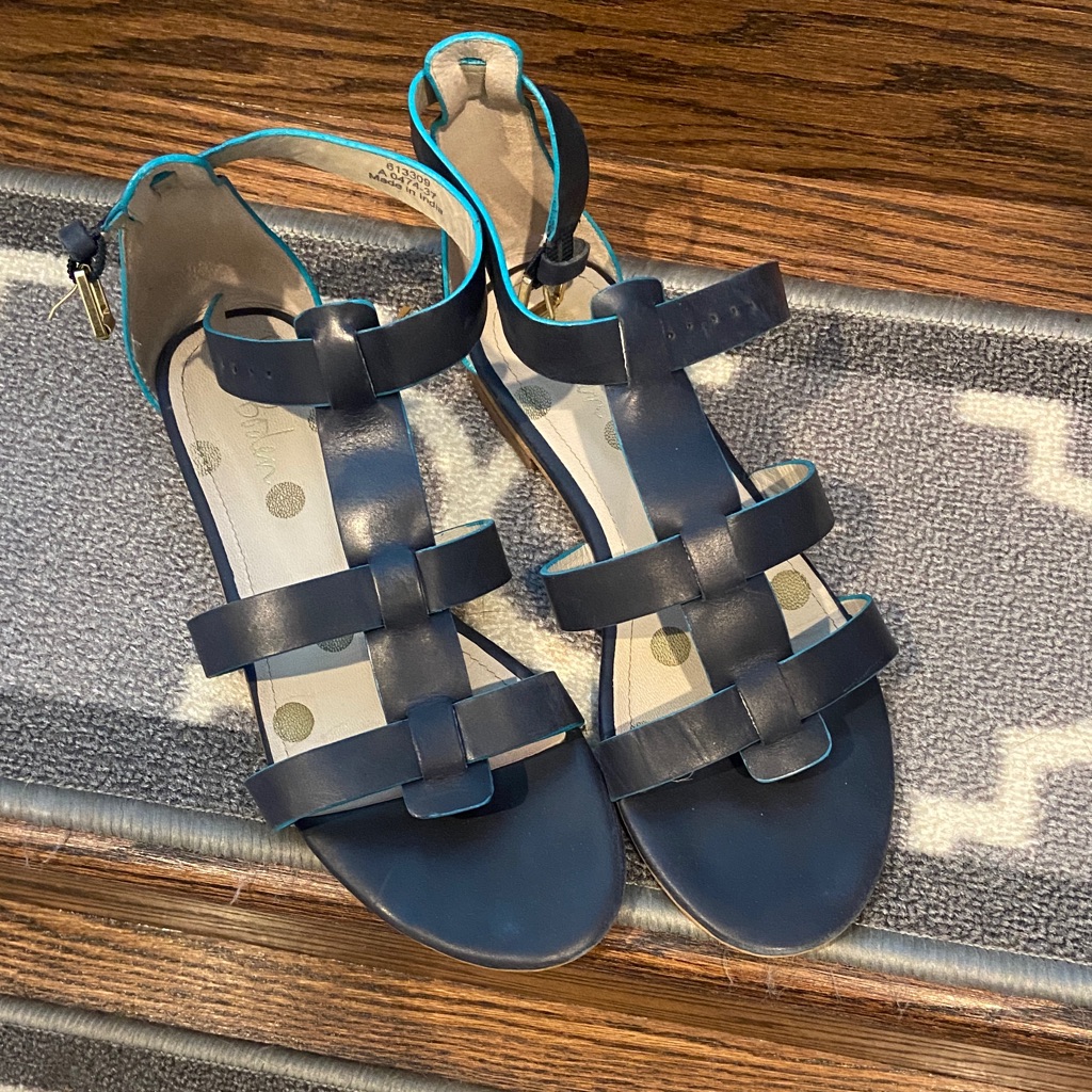 Boden Navy And Teal Strappy Sandals